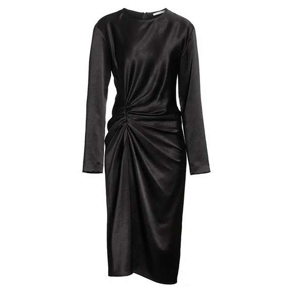New Helmut Lang Silky Black Midi Dress | NWOT - Picture 1 of 5